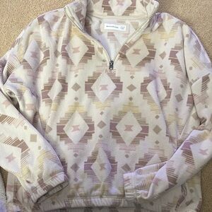 Like New Abercrombie Kids Pattern Quarter-Zip Pullover